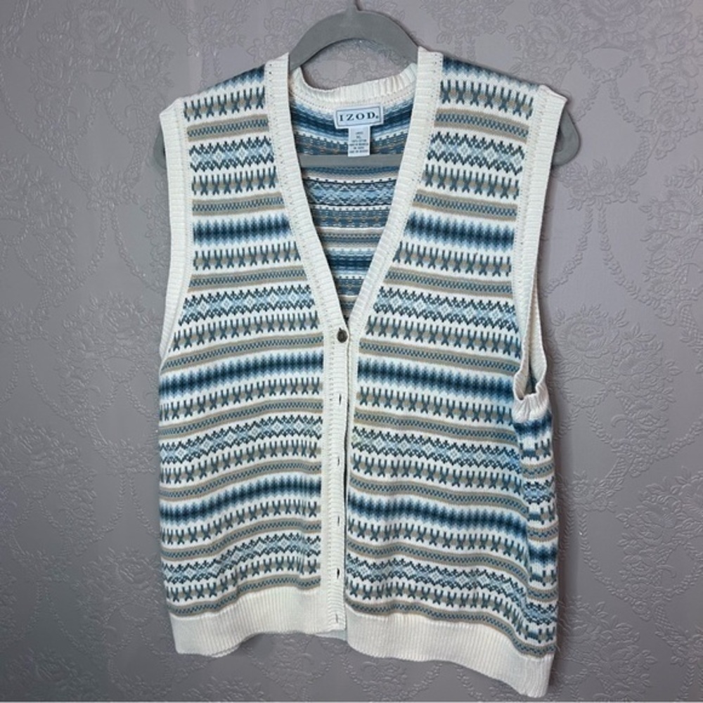 IZOD sweater vest cardigan button down XL great condition